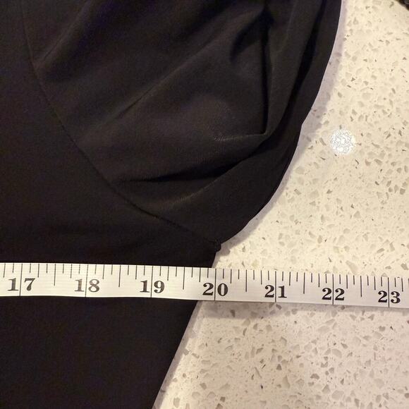 Clavin Klein Black Long Sleeve Midi Dress Sequin Hem 14 Cocktail Elegant Sexy - Picture 8 of 8